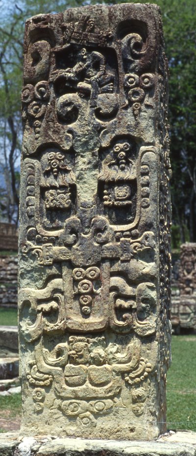 Retro della stele B, Copan, Periodo Tardo Classico, 731 d.C. da Mayan